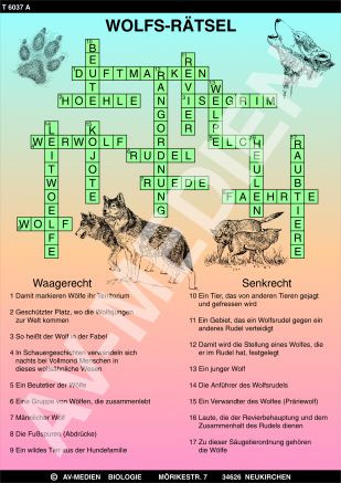 Das Verhalten der Wölfe: Spiele und Rätsel